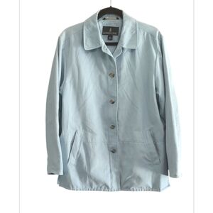 London Fog Light Blue All Weather Suede Jacket Size L